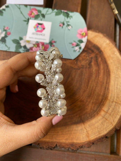 Angoori Diamond Openable Kada with Pearls | Bangle - Attrangi