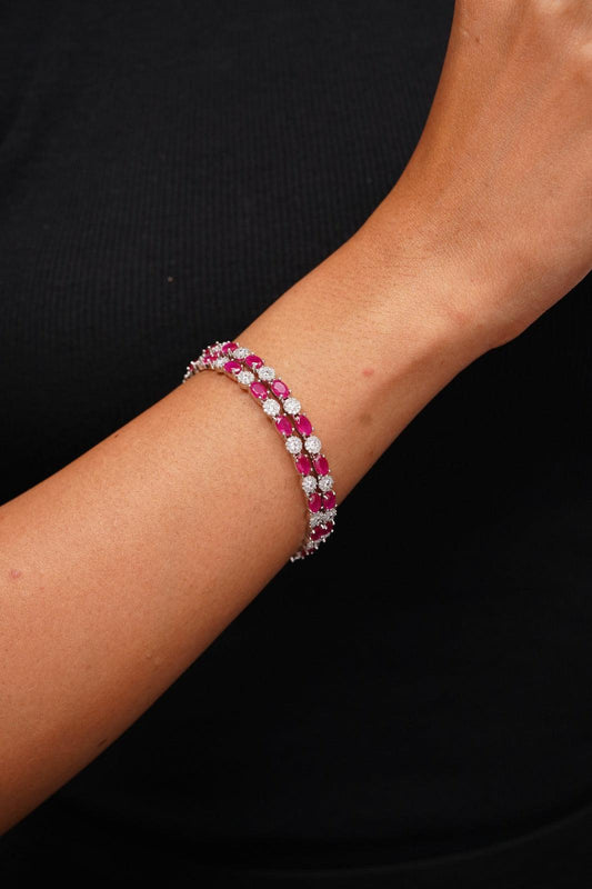 Anisha Slim Diamond Coloured Stone Bangles - Attrangi