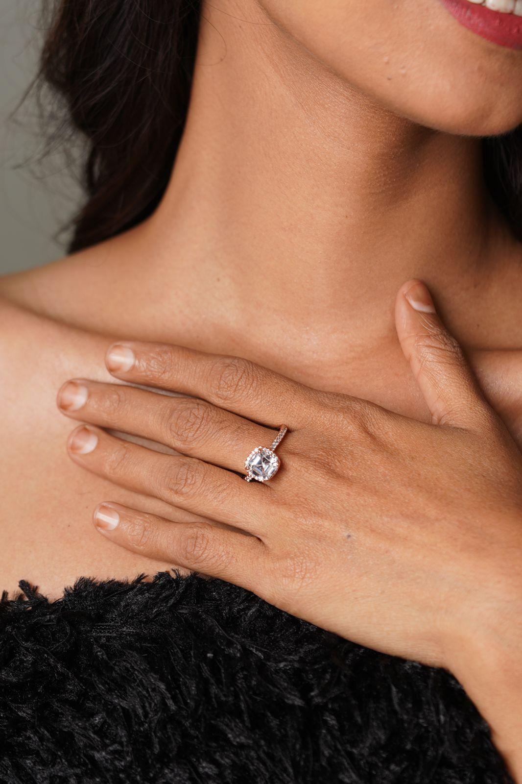 Ascher Cut Solitaire Ring - Attrangi