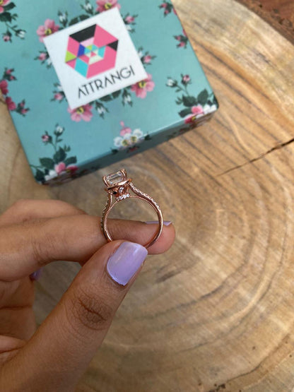 Ascher Cut Solitaire Ring - Attrangi