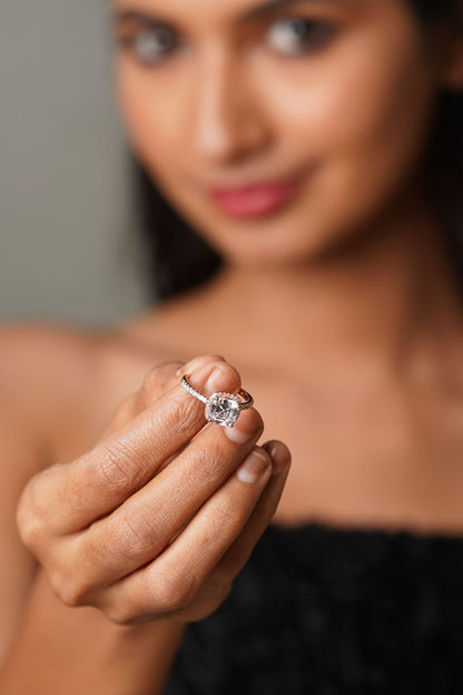 Ascher Cut Solitaire Ring - Attrangi