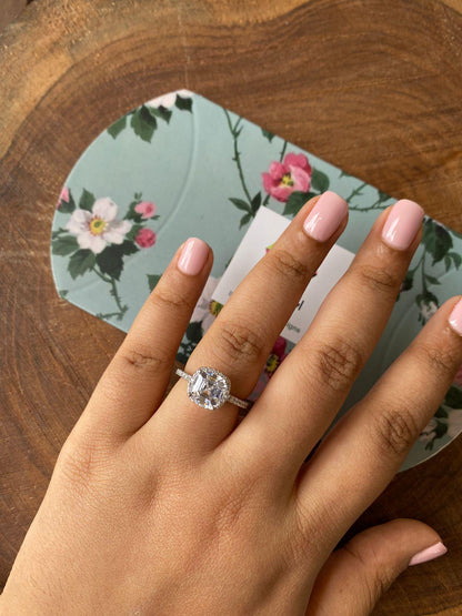 Ascher Cut Solitaire Ring - Attrangi