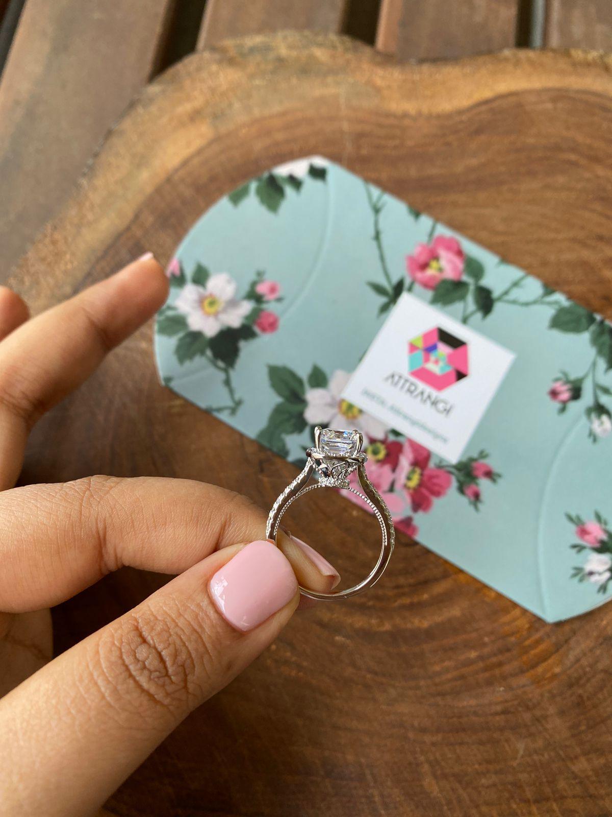 Ascher Cut Solitaire Ring - Attrangi