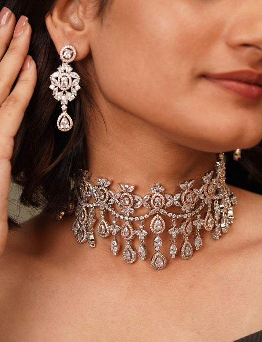 Auro Dual Polish Diamond Choker Set - Attrangi