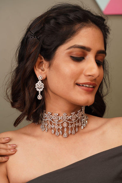 Auro Dual Polish Diamond Choker Set - Attrangi