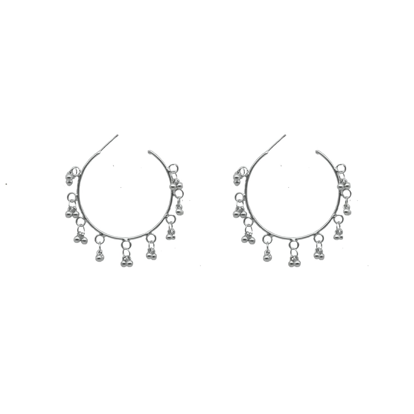 Teejh Kalpana Silver Oxidized Ghungroo Earrings