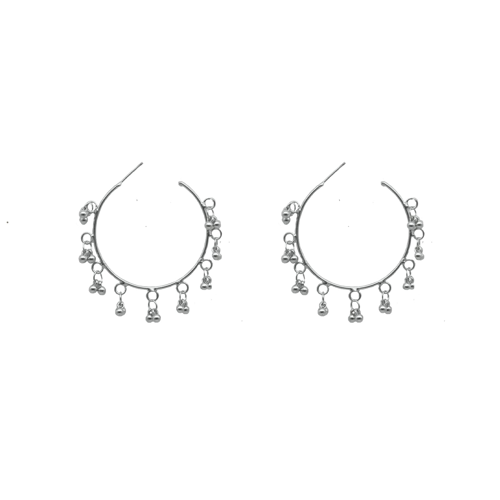 Teejh Kalpana Silver Oxidized Ghungroo Earrings