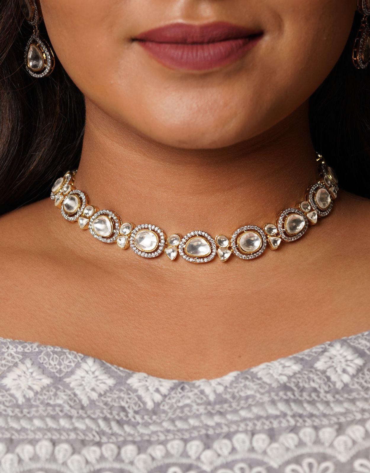 Basic Uncut Diamond Polki Necklace - Attrangi