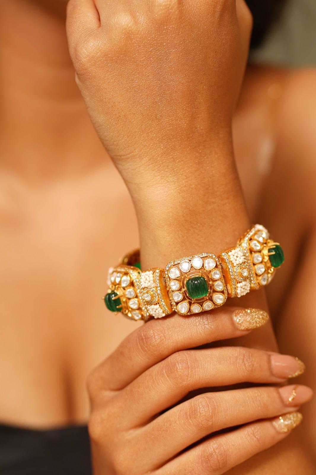 Basra Pearl Style Gajra Indian Bracelet - Attrangi