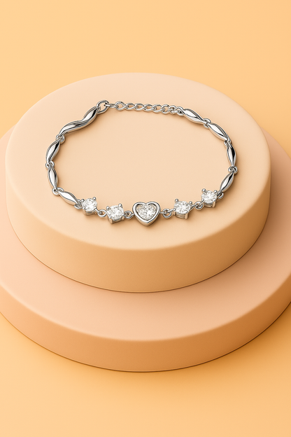 Gift Silver Plated Jewelry Set for Women – Necklace, Earrings & Bracelet| Elegant Gift Box for Weddings, Parties & Anniversaries