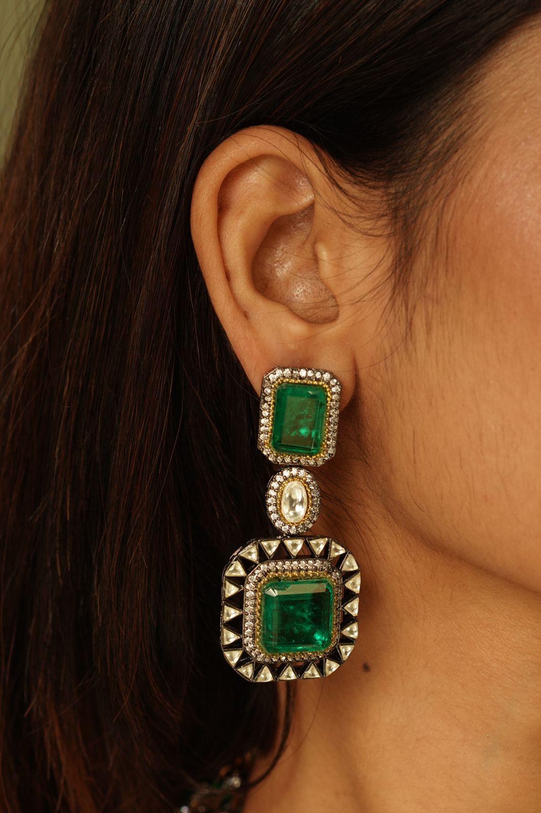 Bhavana Victorian Statement Polki Set - Attrangi