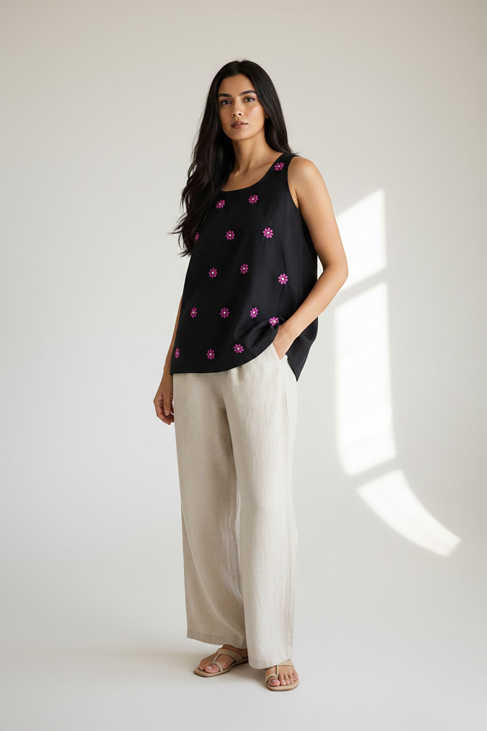 Midnight Bloomie Top