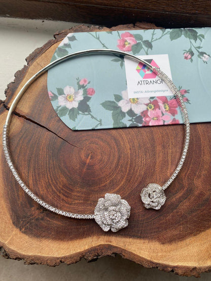 Blooming Rose Diamond Hasli Set | Flexi - Attrangi