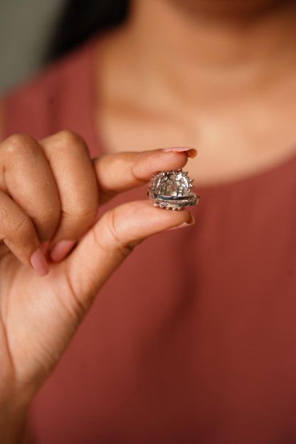 Brenda Coloured Stone Diamond Cocktail Ring - Attrangi