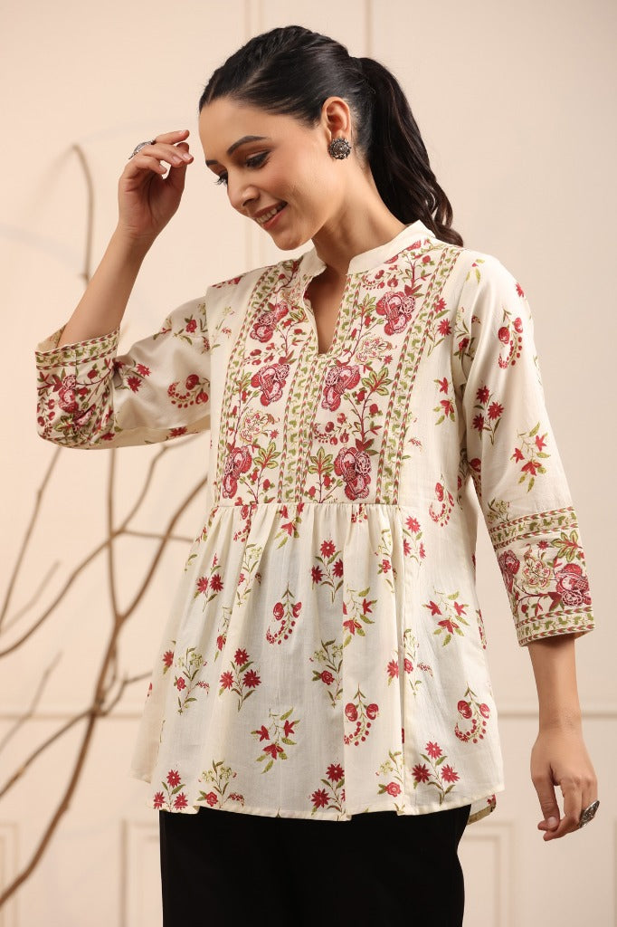vibrant floral prints top