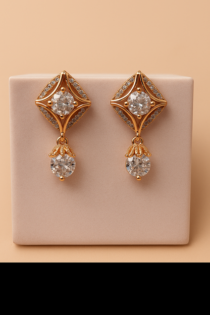 Gift Elegant Rose Gold Jewelry for Women – Necklace, Earrings & Bracelet with Sparkling AD Stones, Perfect Gift for Weddings,Functions & Anniversaries