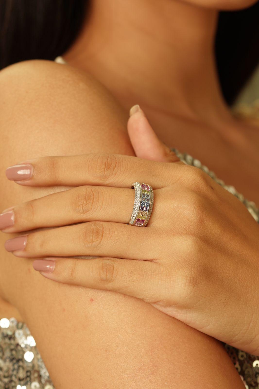 Classic Subtle Rainbow Ring - Attrangi