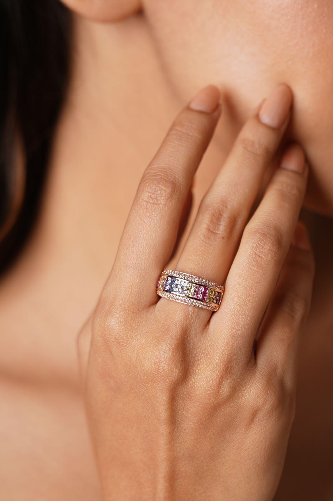 Classic Subtle Rainbow Ring - Attrangi