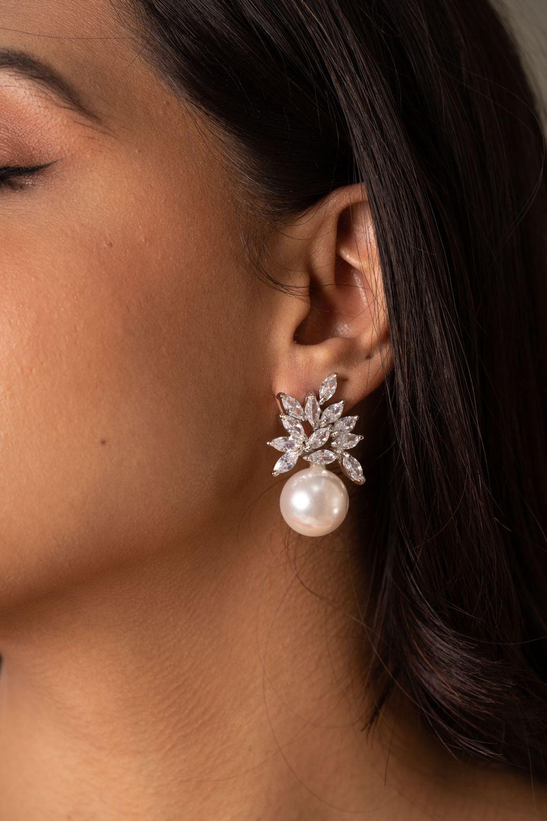 Cluster of Marquise with Pearl Drop - Attrangi