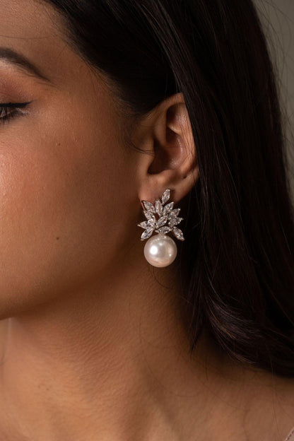 Cluster of Marquise with Pearl Drop - Attrangi