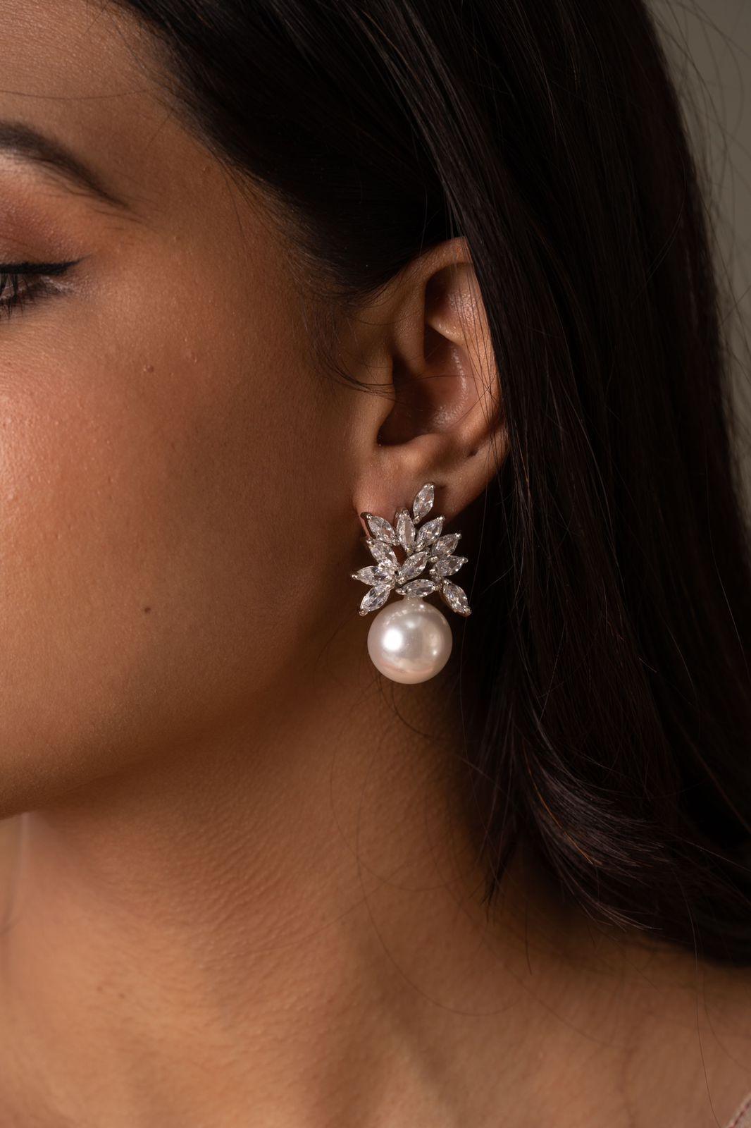 Cluster of Marquise with Pearl Drop - Attrangi