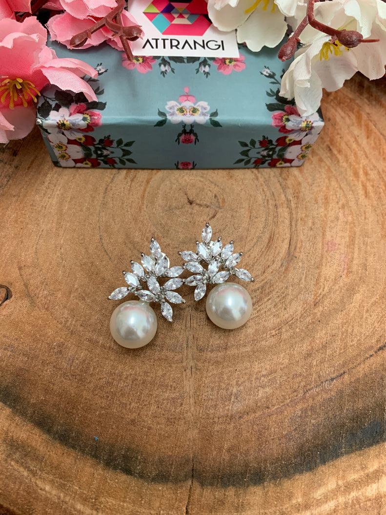 Cluster of Marquise with Pearl Drop - Attrangi