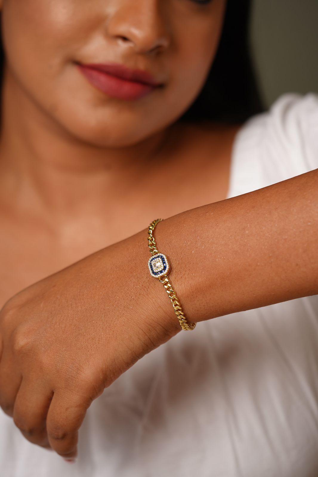 Coloured Illusion Setting Daily wear Bracelet - Attrangi