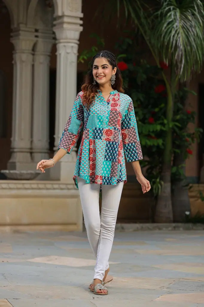 Women Blue A-line Top