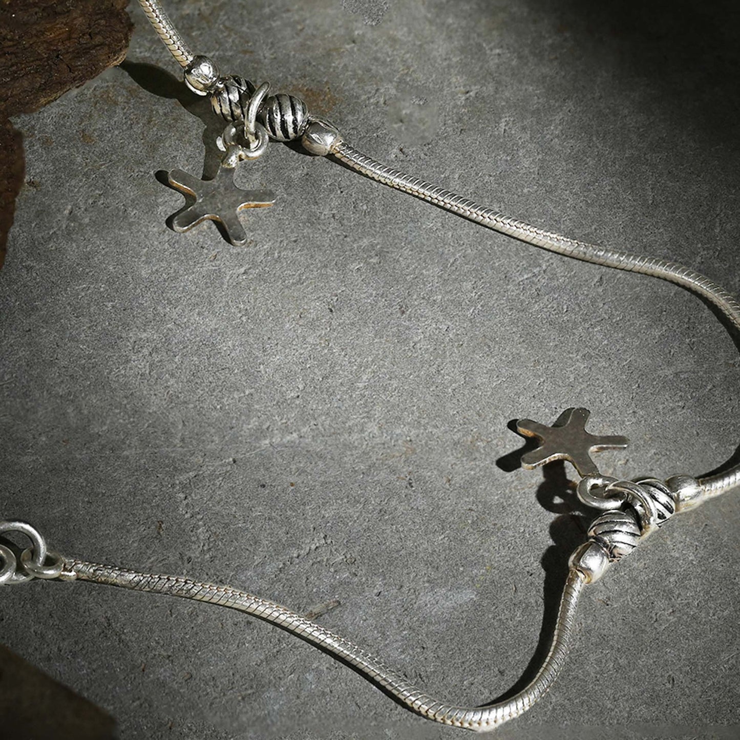 Star Charm Silver Anklet