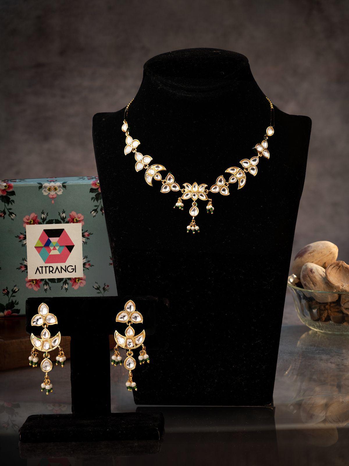 Devi Enamel Delicate Polki Set - Attrangi