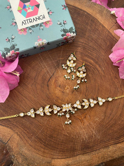 Devi Enamel Delicate Polki Set - Attrangi
