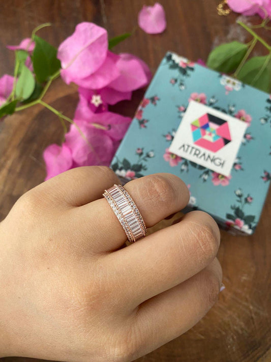 Diamond Baguette Band Ring - Attrangi