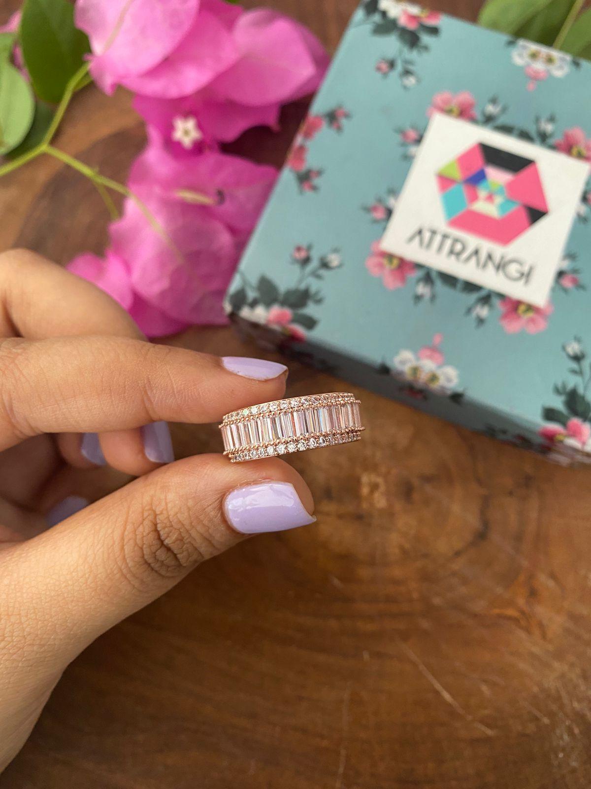Diamond Baguette Band Ring - Attrangi