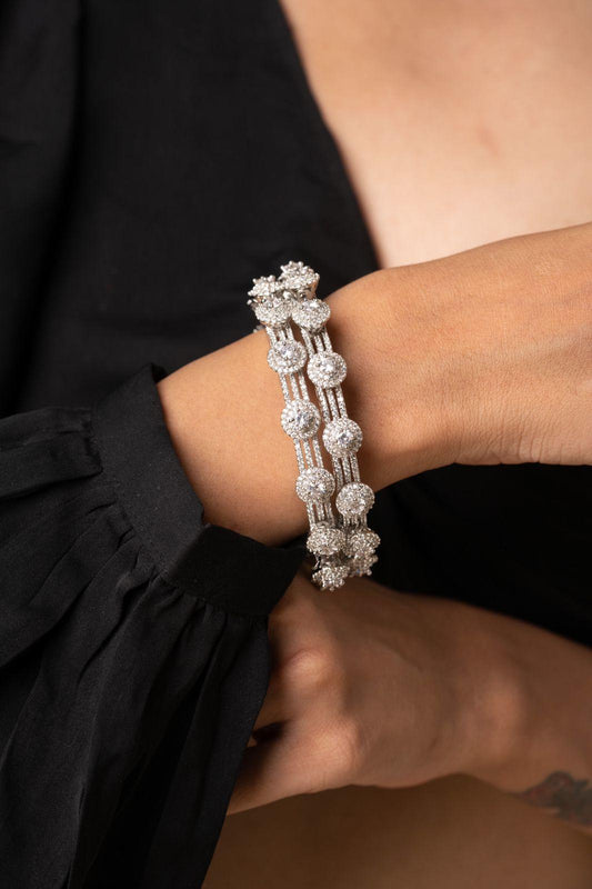 Diamond Pacheli | Gokhru Bangle Set - Attrangi
