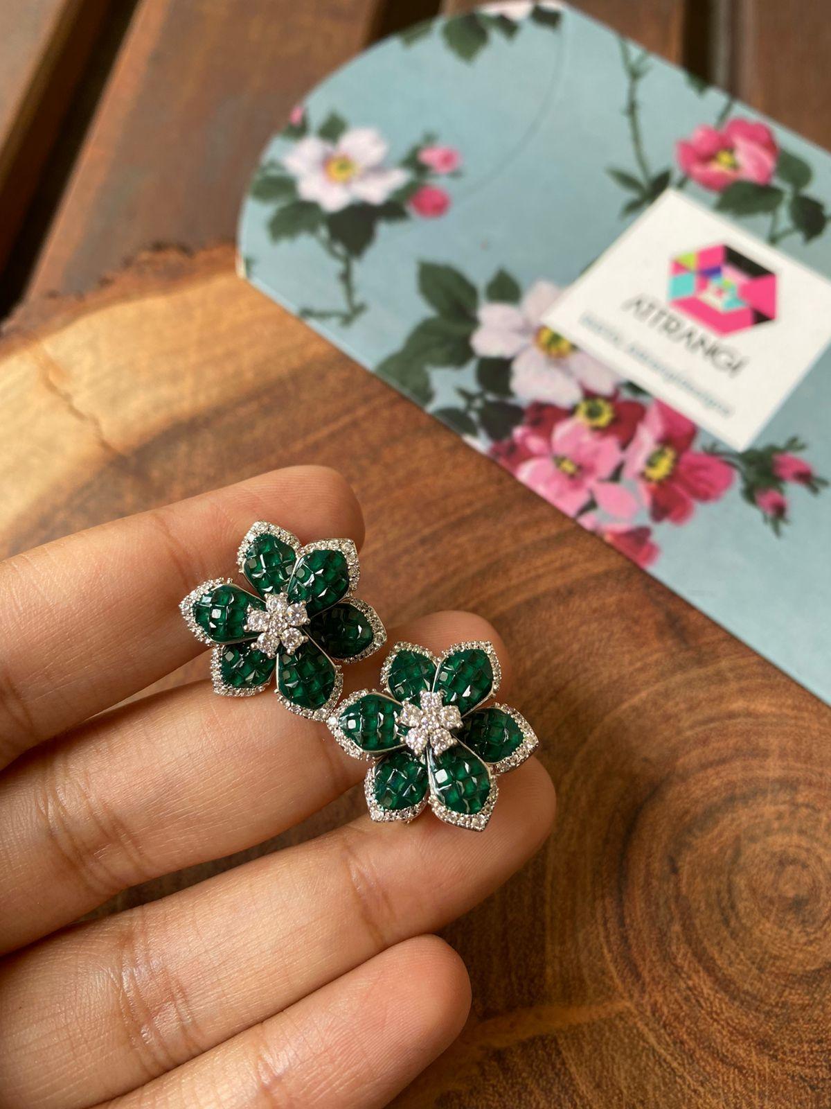 Diana Invisible setting earrings | Diamond Studs - Attrangi