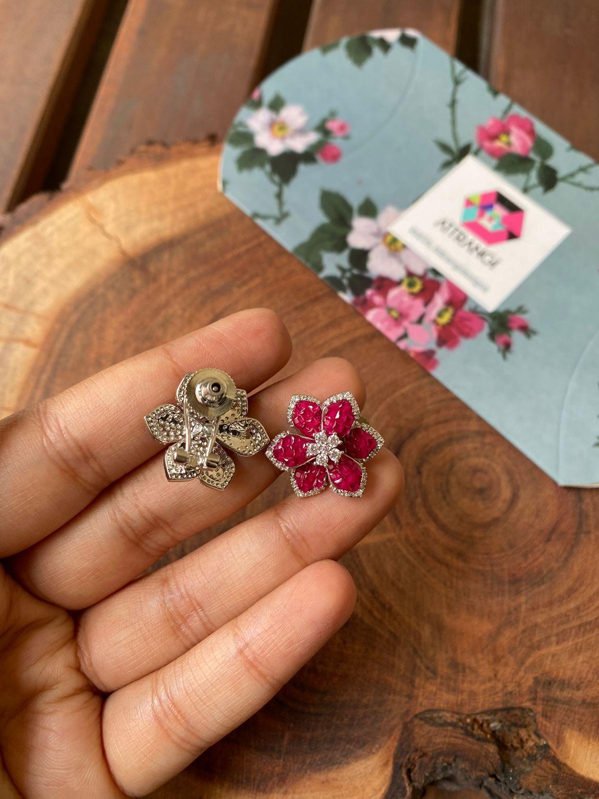 Diana Invisible setting earrings | Diamond Studs - Attrangi