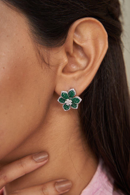 Diana Invisible setting earrings | Diamond Studs - Attrangi