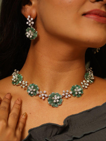 Diana Invisible Setting Floral Diamond Set - Attrangi