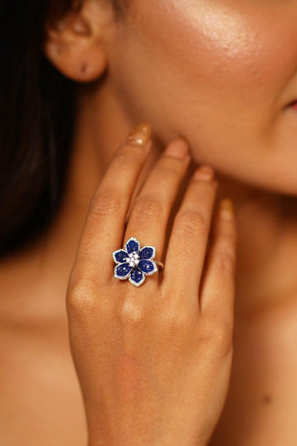 Diana Invisible Setting Floral Ring - Attrangi