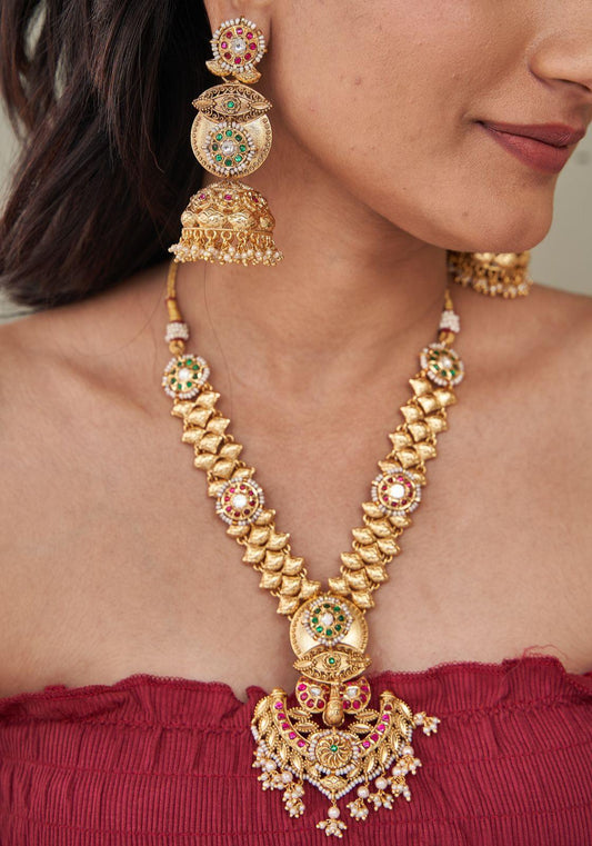 Dilbar Sone Pe Suhaga Long Set with Jhumkas | Sone Pe Suhaga Collection - Attrangi