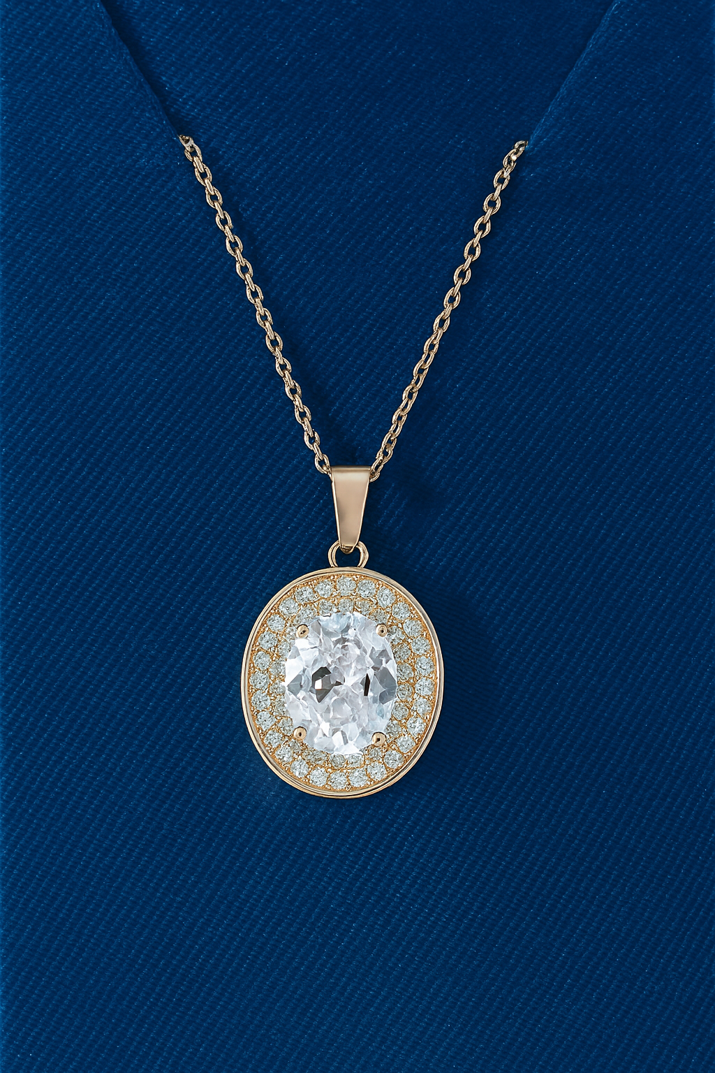 Rose Gold Plated Ruby Oval Pendant Necklace and Earring Set for Women and Girls | Anti-Tarnish | Anti-Allergy | Office Wear | Gifting
