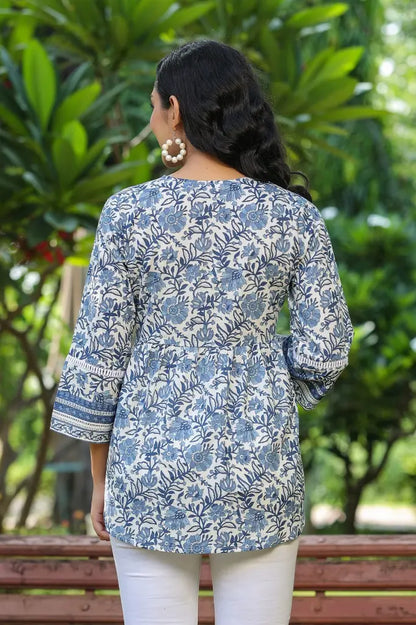 Blue Floral tops for women