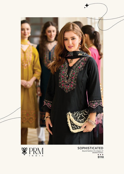 Black Roman Silk A Line Kurti With Cotton Laning For Women
