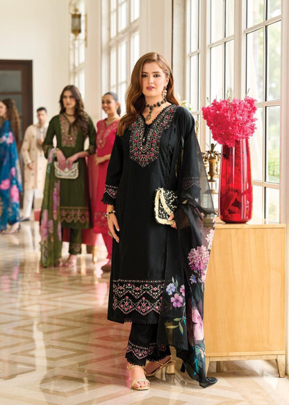 Black Roman Silk A Line Kurti With Cotton Laning For Women