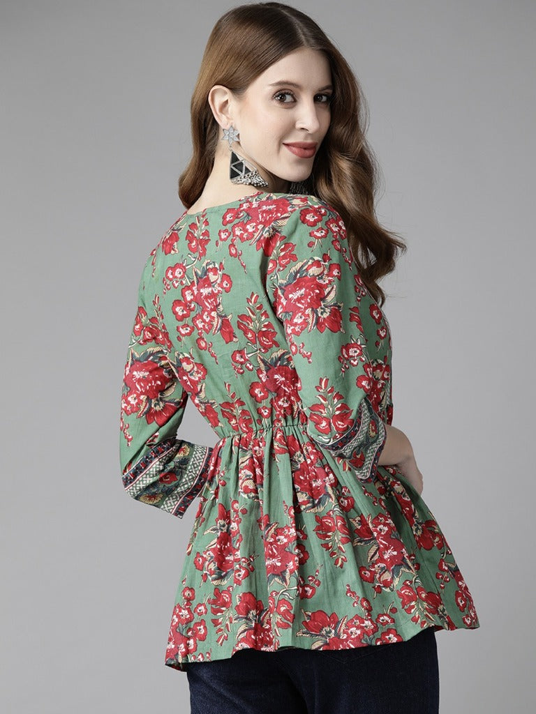 Floral Printed Empire Top