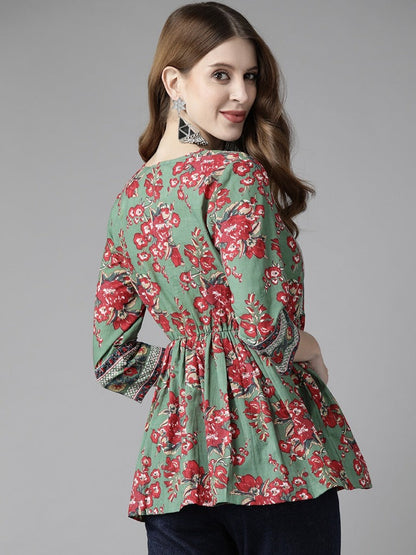 Floral Printed Empire Top