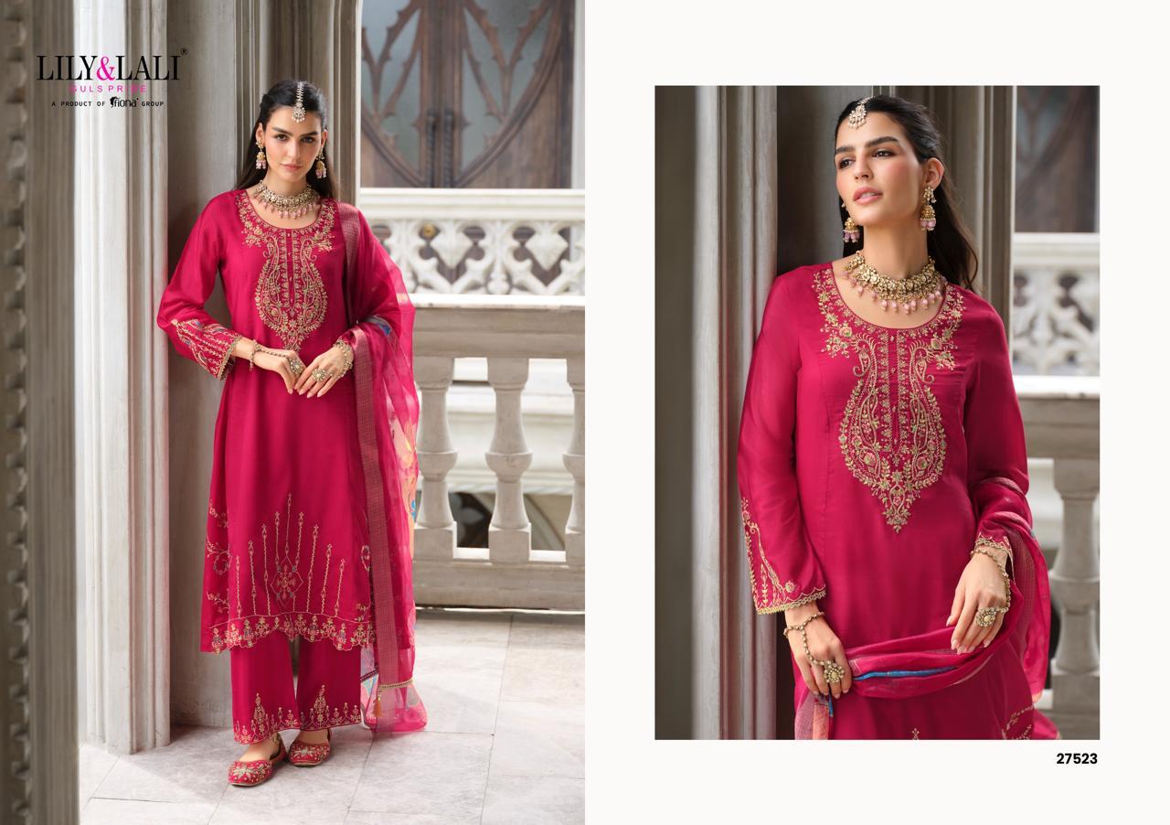 Pink Roman Silk A Line Kurti With Cotton Laning For Women