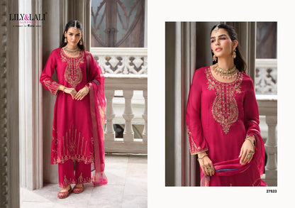 Pink Roman Silk A Line Kurti With Cotton Laning For Women