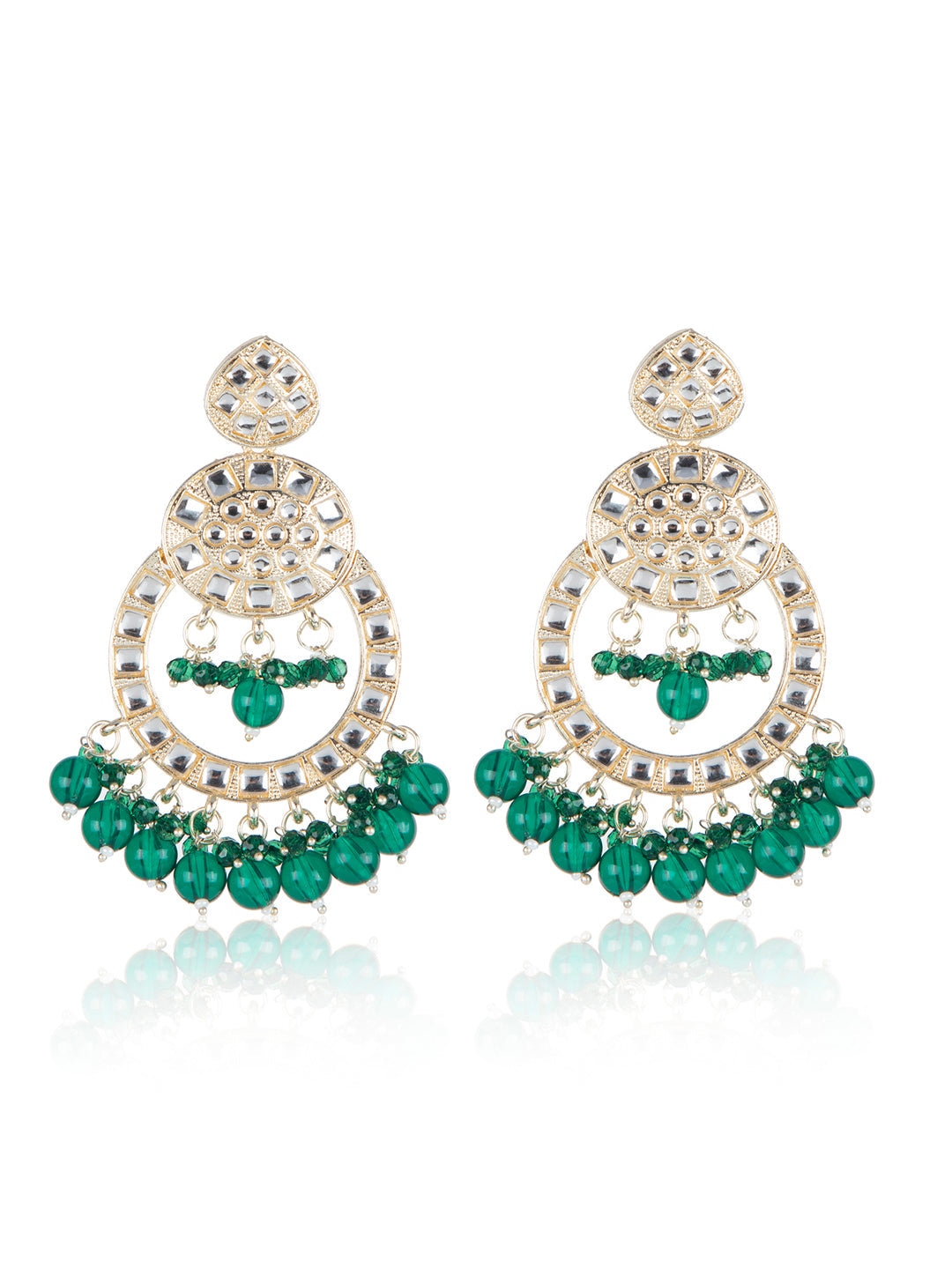 Priyaasi Gold Plated Kundan Drop Earrings