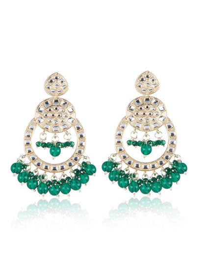 Priyaasi Gold Plated Kundan Drop Earrings